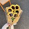 Crochet Sunflower Bouquet Set for Beginners, Flower Display Decoration Knitting Starter Kit, DIY Handmade Gift for Friend Lovers Elderly, Gold, 38x5cm