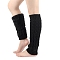 Acrylic Fiber Yarn Leg Warmers Socks, Winter Warm Long Boots Leg Covers for Women, Black, 400x120mm