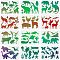 Plastic Reusable Drawing Painting Stencils Templates Sets, for Painting on Scrapbook Fabric Canvas Tiles Floor Furniture Wood, Animal Pattern, 21x29.7cm, 12pcs/set