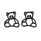 Alloy Pendants, with Crystal Rhinestone, Bear, Black, 24.5x23x1.5mm