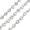 Non-Tarnish 304 Stainless Steel Link Chain, Stainless Steel Color, Link: 4x0.4mm and 4x2.5x0.4mm