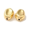 Rack Plating Brass Beads, Long-Lasting Plated, Lead Free & Cadmium Free, Oval, Real 18K Gold Plated, 15.5x12x8.5mm, Hole: 1.8mm