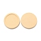 Wood Cabochon Settings, Flat Round, Lemon Chiffon, 31x5mm, Inner Diameter: 25.5mm