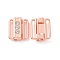 Zinc Alloy Rhinestone Bikini Clips, Bra Clasp Replacement Part, Lingerie Front Closure, Rose Gold, 15x13x5mm, Inner Diameter: 11.5x1.5mm