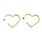 Ion Plating(IP) 304 Stainless Steel Stud Earring, Heart, Real 18K Gold Plated, 33x3mm