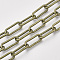 Unwelded Iron Paperclip Chains, Drawn Elongated Cable Chains, with Spool, Antique Bronze, 21x8.5x2mm, about 82.02 Feet(25m)/roll