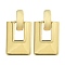 Brass Rectangle Stud Earrings, Real 18K Gold Plated, 42x24mm