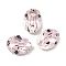 Glass Rhinestone Cabochons, Flat Back & Back Plated, Faceted, Oval, Light Rose, 8x6x4mm