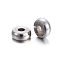 Tarnish Resistant 304 Stainless Steel European Beads, Rondelle, Stainless Steel Color, 5x2mm, Hole: 1.5mm