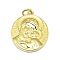 Brass Pendants, Long-Lasting Plated, with Jump Rings, Flat Round with Virgin Mary, Real 18K Gold Plated, 20.5x16x3mm, Hole: 3mm