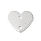 Brass Connector Charms, Heart Links, 925 Sterling Silver Plated, 10x11x0.6mm, Hole: 1.4mm