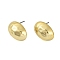 Oval CCB Plastic Stud Earrings for Women, with 304 Stainless Steel Pin, Golden, 18x13mm