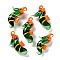 Handmade Lampwork Pendants, Sea Horse Charms, Dark Green, 45~49x24~30x11~16mm, Hole: 2.5mm