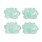 Baking Paint Glass Beads, Lotus, Medium Turquoise, 15.5x20.5x7.5mm, Hole: 1.2mm