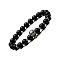 Natural Black Agate & Alloy Skull Beaded Stretch Bracelet, 7-1/4 inch(18.5cm)