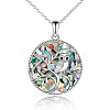 Fashion Owl Pendant Necklace for Women with Tree of Life Shell Jewelry ST2619295-1