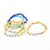 Valentine's Day Handmade Millefiori Glass Beaded Stretch Bracelets BJEW-JB06213-1