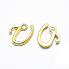 Rack Plating Alloy Letter Charms PALLOY-G255-G-2
