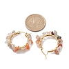 Natural Rutilated Quartz Hoop Earring EJEW-JE05709-06-3