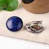 Natural Dyed Lapis Lazuli Dome/Half Round Clip-on Earrings EJEW-J090-02-1