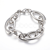 304 Stainless Steel Chain Bracelets BJEW-I252-02P-1