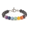 Natural & Synthetic Mixed Gemstone Beaded Bracelet for Women BJEW-JB08171-1