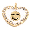 Golden Plated Brass Micro Pave Clear Cubic Zirconia Charms ZIRC-L097-034-G-2