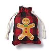 Christmas Theme Rectangle Jute Bags with Jute Cord ABAG-E006-01E-4