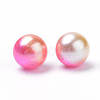 Rainbow Acrylic Imitation Pearl Beads OACR-R065-3mm-04-2