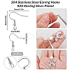 SUNNYCLUE 100Pcs 304 Stainless Steel Earring Hooks STAS-SC0006-40-2