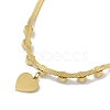 Red Acrylic Heart & Crystal Rhinestone Pendant Necklace with Herringbone Chains NJEW-F298-10G-3