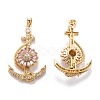 Real 18K Gold Plated Brass Micro Pave Cubic Zirconia Pendants ZIRC-M114-53G-2