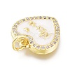 Mother's Day Theme Real 18K Gold Plated Brass Micro Pave Clear Cubic Zirconia Enamel Charms ZIRC-A017-08G-RS-4