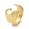 Real 18K Gold Plated 304 Stainless Steel Initial Letter Open Cuff Rings RJEW-L109-007G-S-1