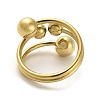 Round Ball 304 Stainless Steel Cuff Ring RJEW-C036-03D-G-3