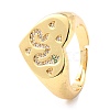 Adjustable Brass Micro Pave Cubic Zirconia Finger Rings RJEW-F116-06G-3