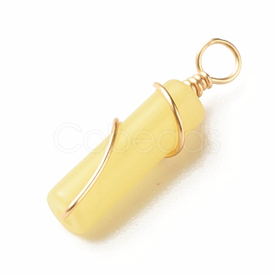 Natural Lemon Jade Pendants PALLOY-JF01453-08-1