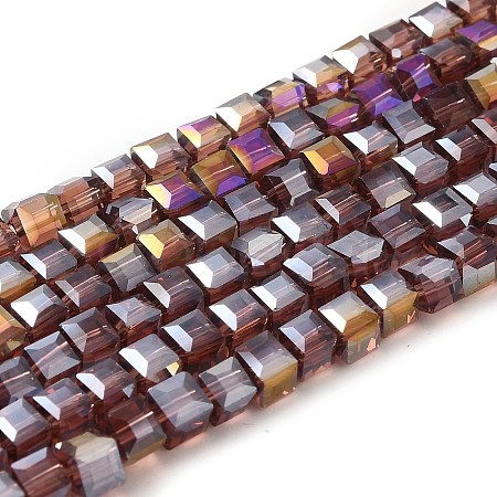 Electroplate Glass Beads Strands EGLA-D018-4x4mm-81-1
