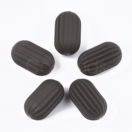 Rubberized Style Acrylic Corrugated Beads OACR-T014-18A-01-1