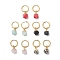 Gemstone Polygon Dangle Earrings, Golden 304 Stainless Steel Jewelry for Women, 25mm, Pin: 0.9mm