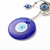 Glass Turkish Blue Evil Eye Pendant Decoration HJEW-I008-04AS-2
