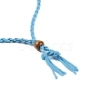 Braided Waxed Cord Empty Macrame Pouch Slider Necklace Making FIND-C061-01D-2