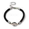 Milan Cord & 304 Stainless Steel Bracelets Making MAK-H004-02E-P01-1