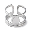 304 Stainless Steel Open Cuff Ring Components STAS-Q308-06P-2