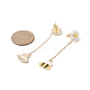 Alloy Enamel Bee with Resin Daisy Dangle Stud Earrings EJEW-JE05228-3