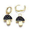 Mushroom Cubic Zirconia Dangle Hoop Earrings EJEW-T014-27G-NF-4