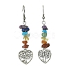 Natural & Synthetic Mixed Stone Chips Dangle Earrings EJEW-JE05390-04-1