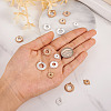Biyun 14pcs 14 style Brass Pendant Cabochon Settings & Cabochon Connector Settings FIND-BY0001-13-14