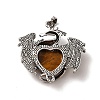 Natural Tiger Eye Heart Pendants KK-K331-01AS-02-3