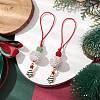 Christmas Tree Alloy Enamel with Rhinestone Pendant Decorations HJEW-JM02097-2